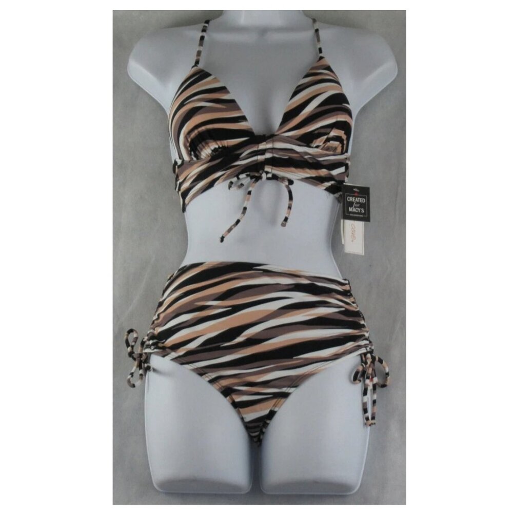 NWT Salt + Cove Juniors 2-Piece Strappy Bikini Swimsuit Set, Neutral Multi
